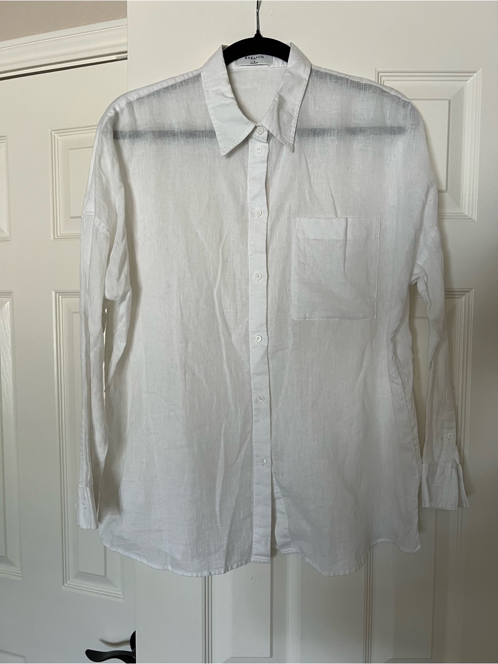 Classic White Linen Button-Down Shirt